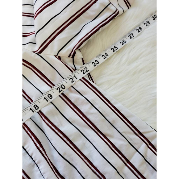Lane Bryant Womens Button‎ Front Shirt White Brown Striped Stretch Plus 18/20 - Picture 3 of 5